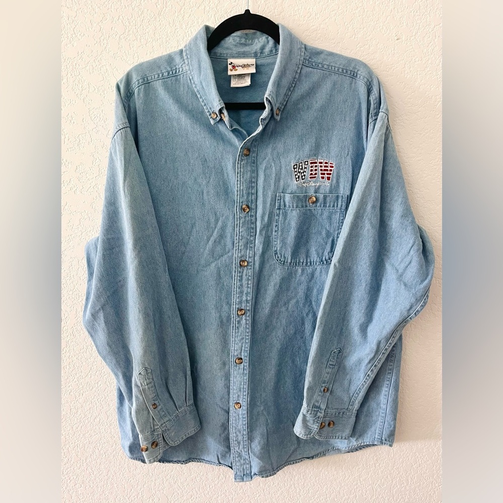 Vintage Men’s Disney Button Up, Size Large, Denim